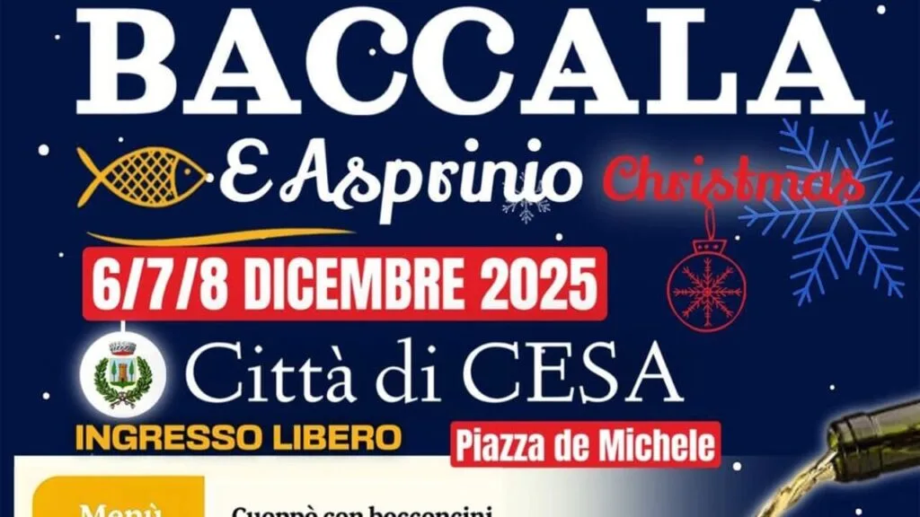 🎄 Tutto pronto per &ldquo;Baccal&agrave; & Asprinio &ndash; Christmas Edition&rdquo; a Cesa