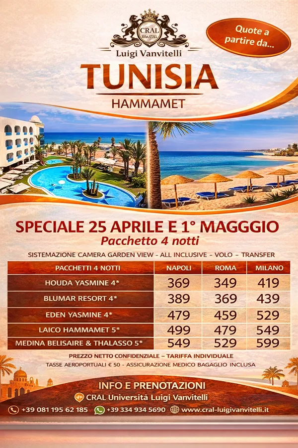 🌴 Tunisia &ndash; Hammamet - 🇮🇹 Speciale 25 Aprile e 1&deg; Maggio