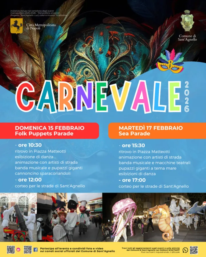 🎭 Carnevale 2026 a Sant&rsquo;Agnello: Folk Puppets Parade e Sea Parade