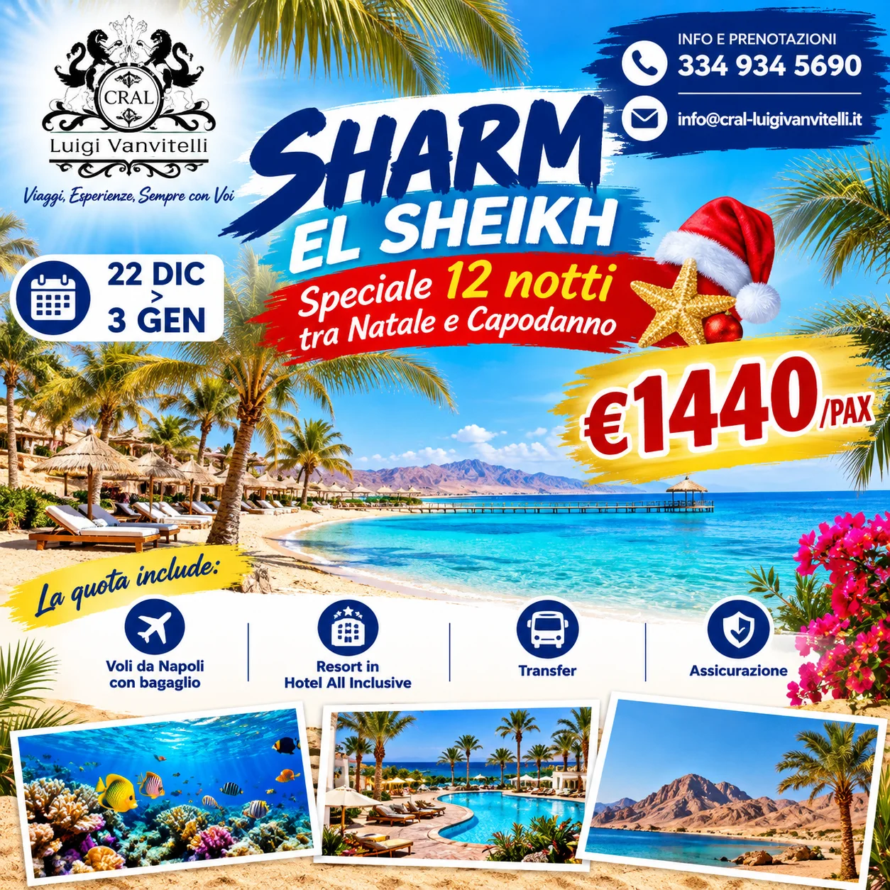 🎄☀️ SPECIALE 12 NOTTI A SHARM EL SHEIKH! 🇪🇬✨