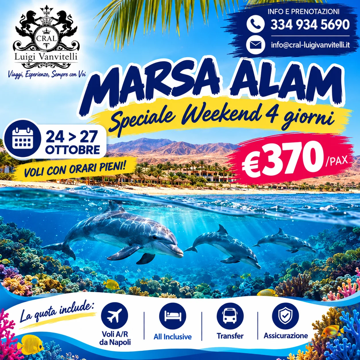 🌊☀️ MARSA ALAM A SOLI &euro;370! 🇪🇬✈️