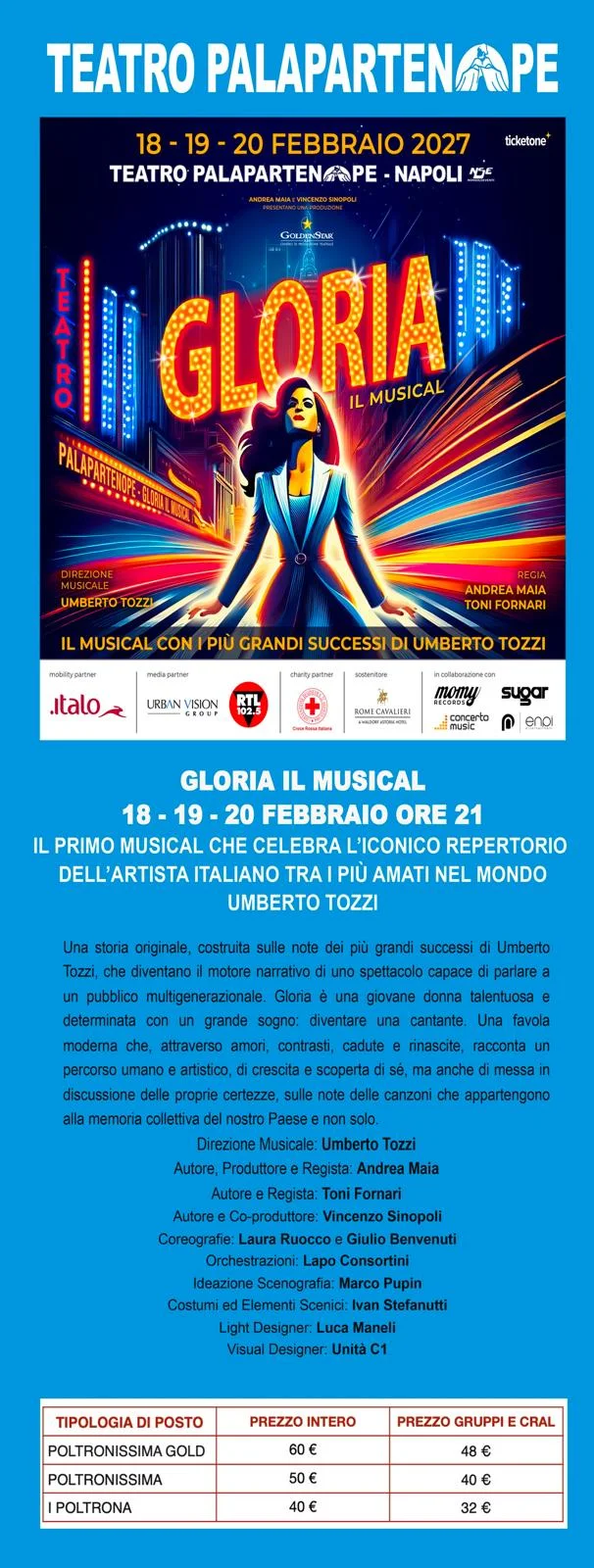 Teatro Palapartenope :GLORIA IL MUSICAL