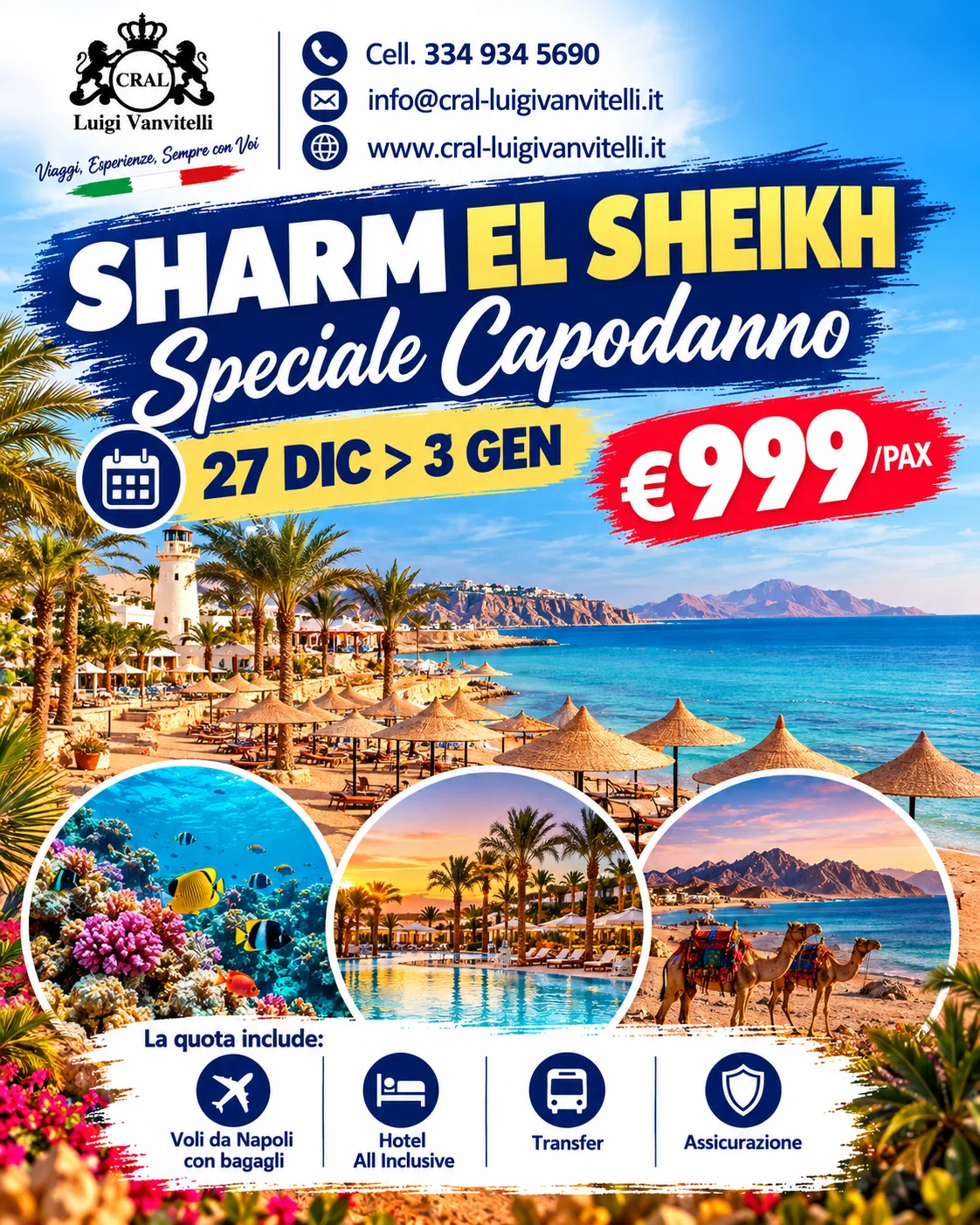 🥂 CAPODANNO A SHARM EL SHEIKH: UNA SETTIMANA AL SOLE A 999&euro;! 🌴