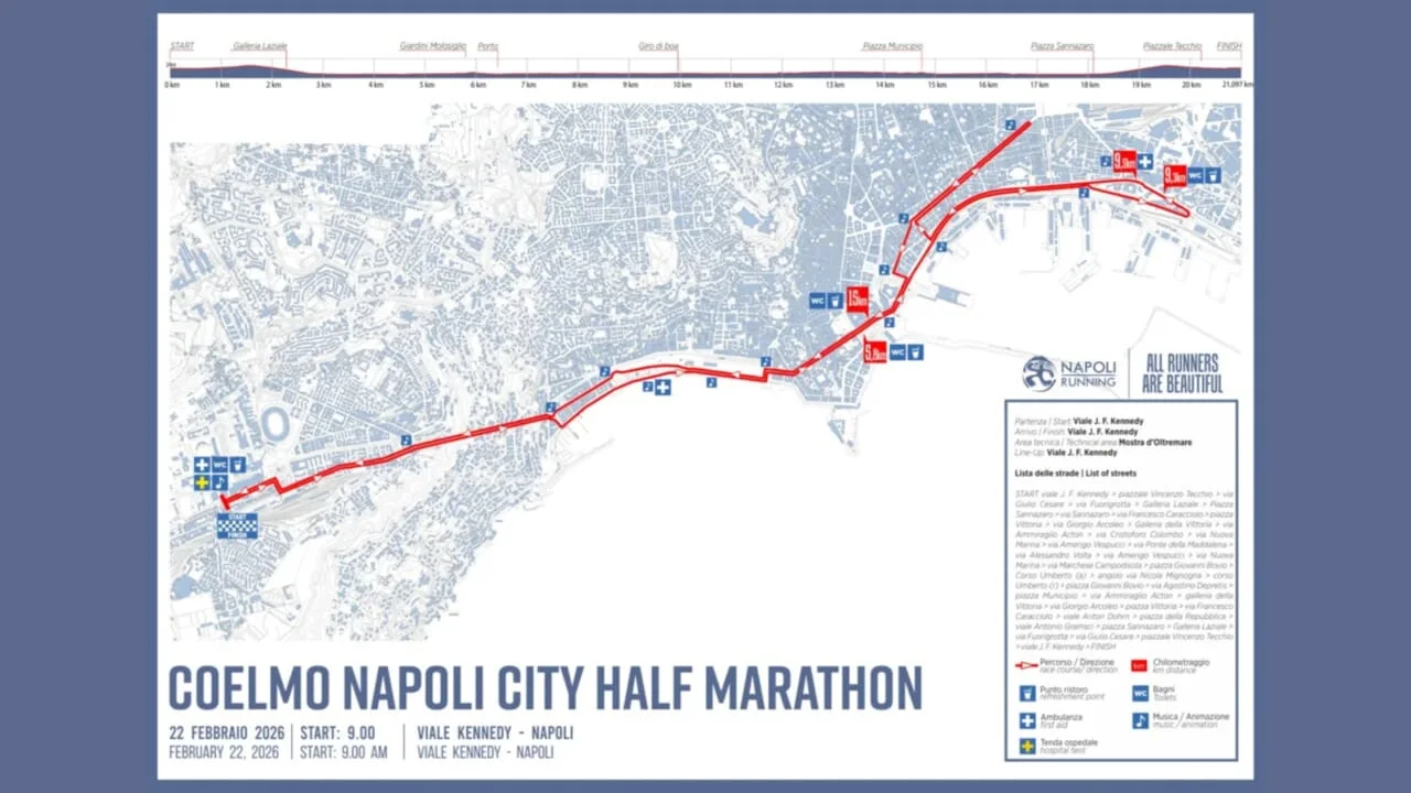 🏃 Napoli City Half Marathon 2026: strade chiuse, divieti di sosta e modifiche alla viabilit&agrave;