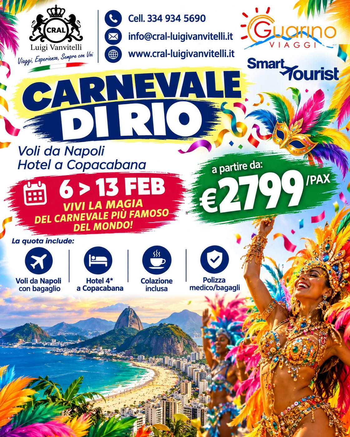 🎭 Speciale Carnevale a Rio de Janeiro da Napoli! 🌴☀️