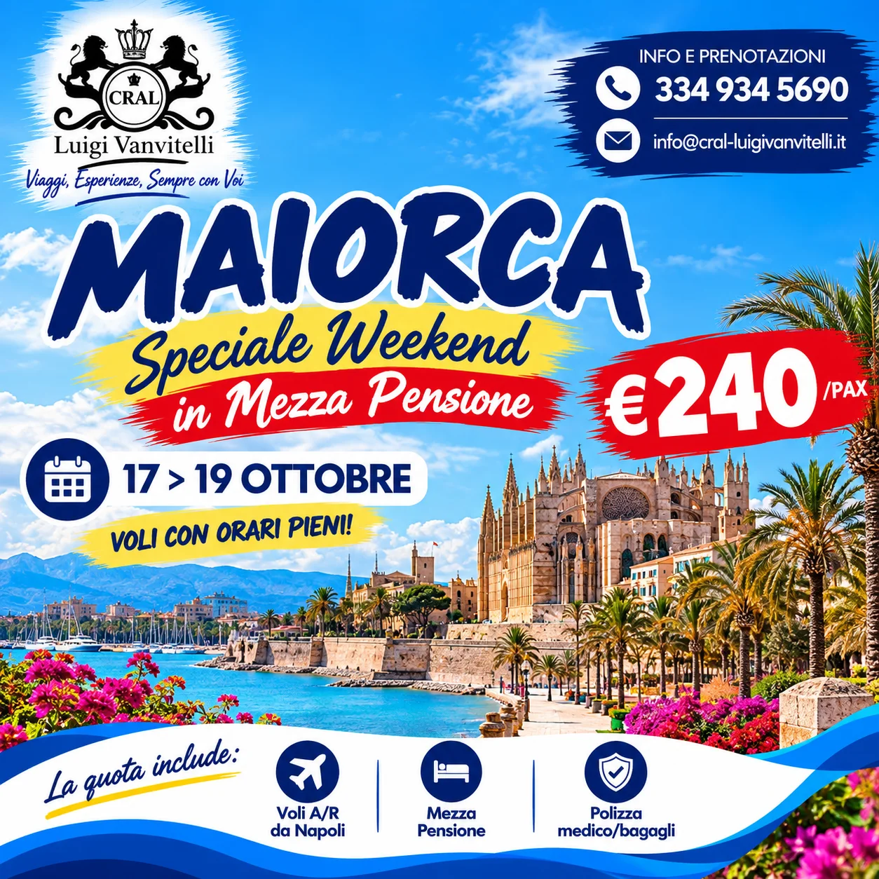 🌴☀️ WEEKEND A MAIORCA A SOLI &euro;240! 🇪🇸✈️