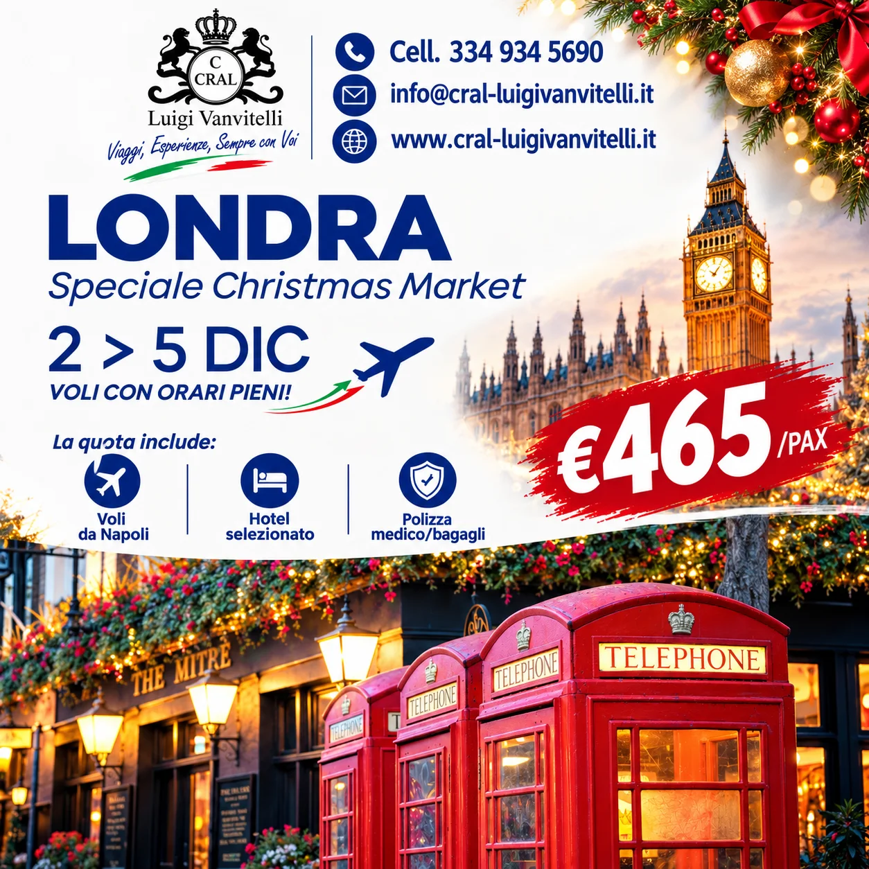 Londra, Christmas Market e Telefono Rosse