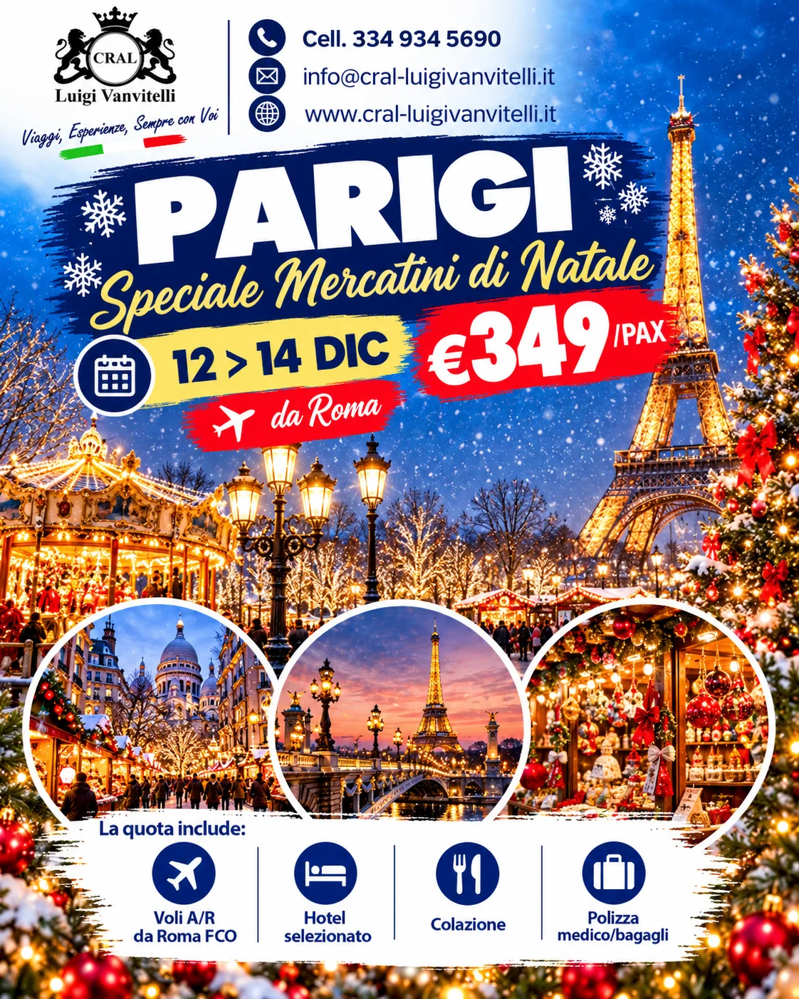 Parigi tra luci e mercatini di Natale