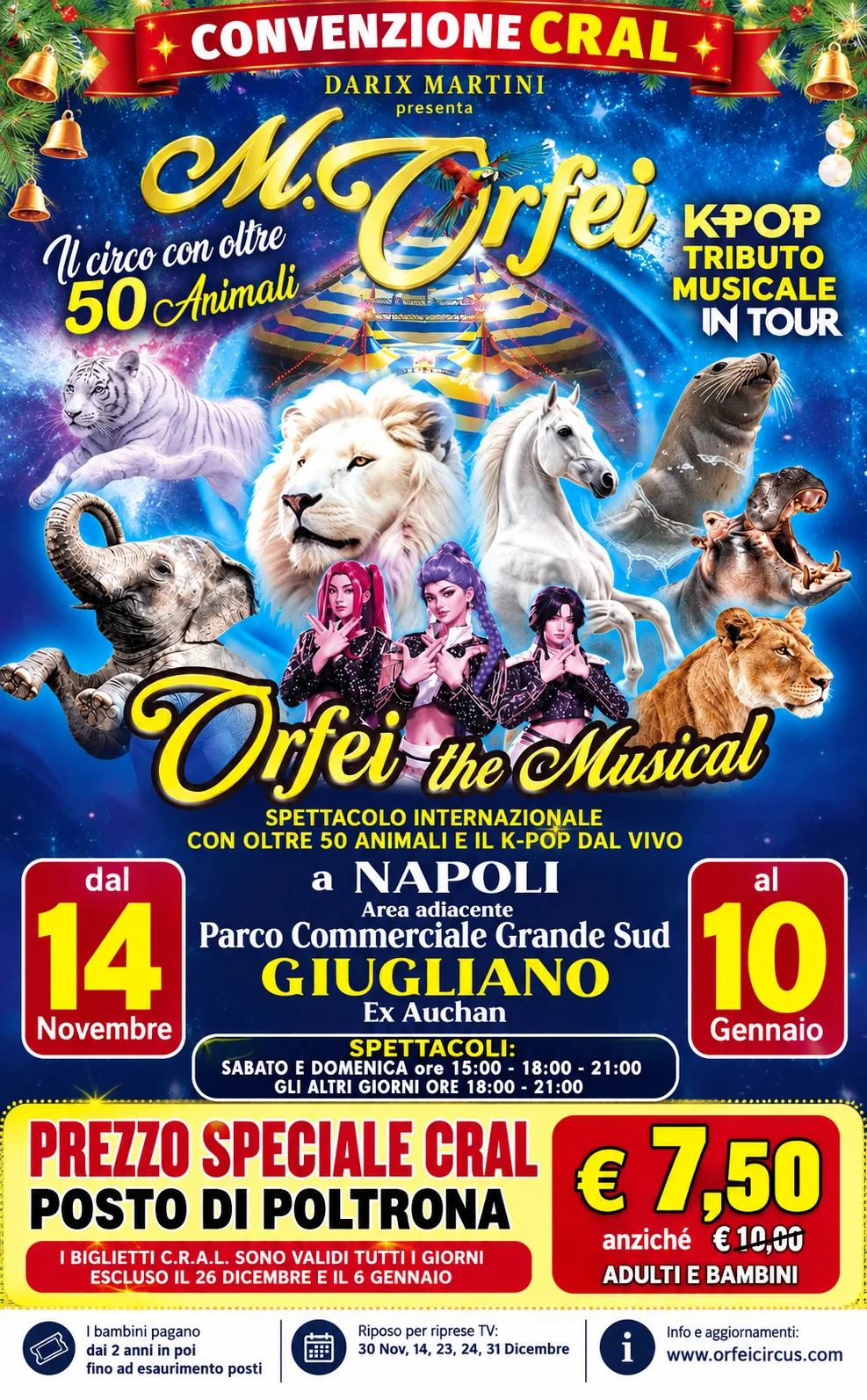Manifesto circense CRAL Orfei a Napoli