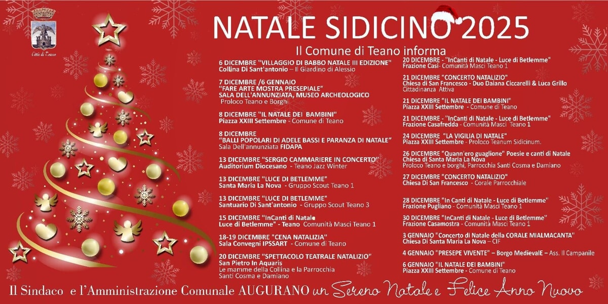 🎄 Tutti gli eventi natalizi nel casertano: il programma Comune per Comune