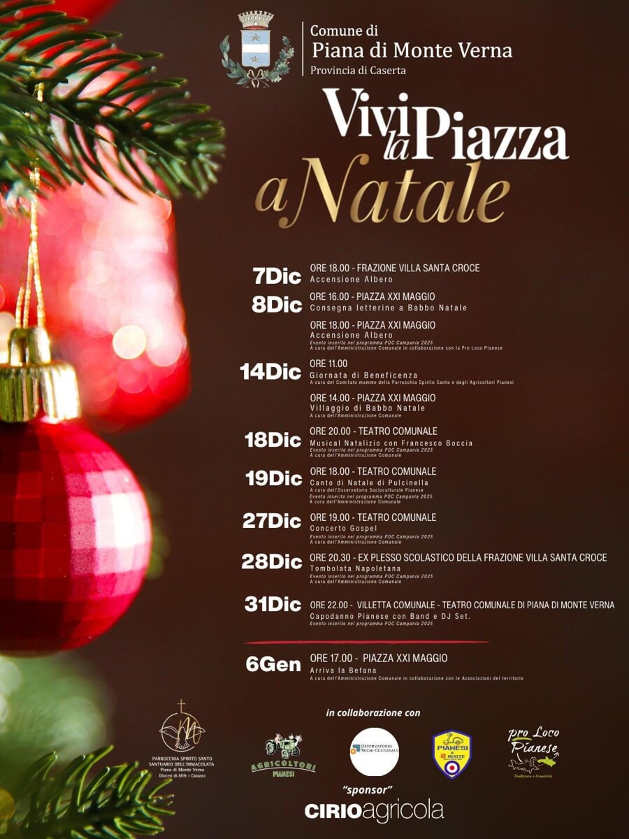 🎄 Tutti gli eventi natalizi nel casertano: il programma Comune per Comune