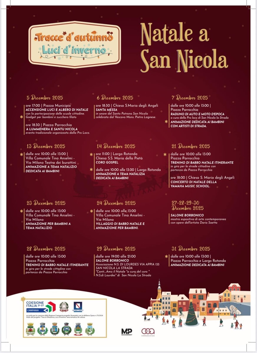 🎄 Tutti gli eventi natalizi nel casertano: il programma Comune per Comune